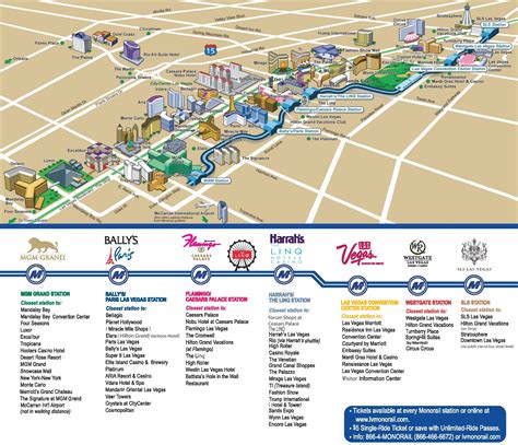 A map of hotels in Las Vegas